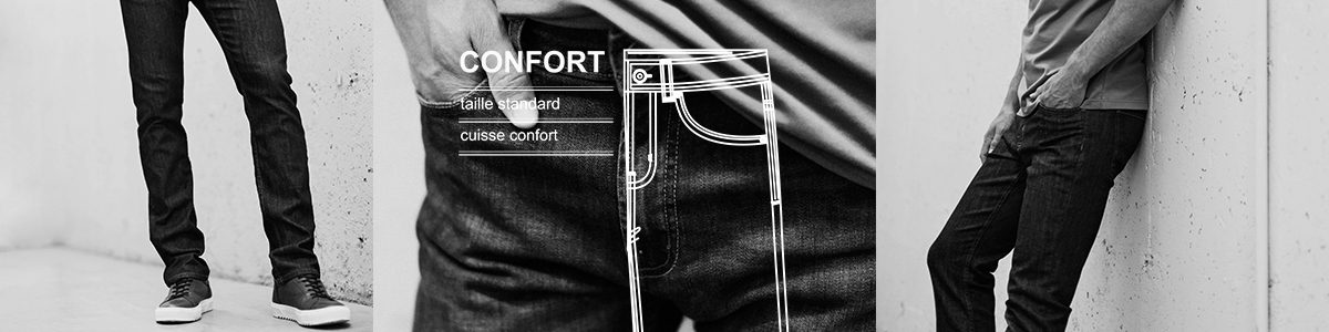 denim, jeans, coupe confort, étroit