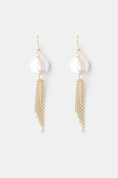 Drop earrings with pearls
