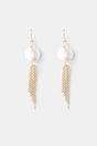 Drop earrings with pearls - Gold