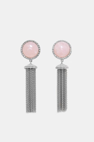 Drop earrings with semi-precious stone