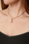 Half chain necklace with pearl