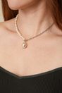 Half chain necklace with pearl - Silver