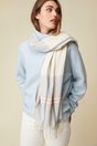 Check scarf with fringe - Multi White