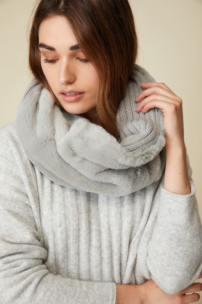 Faux fur infinity scarf