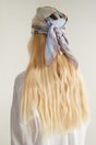 Printed LOVE scarf - Multi Blue