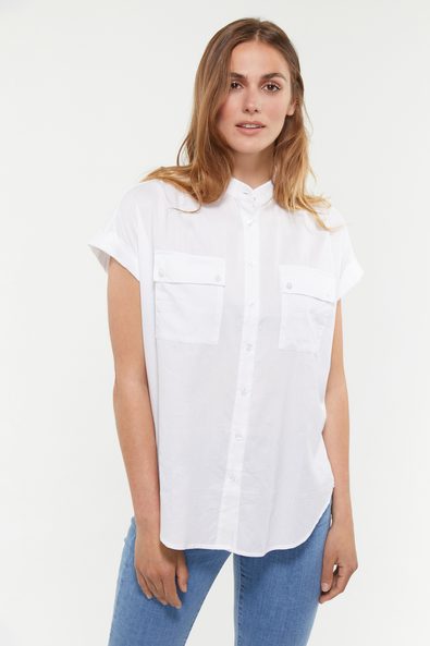 Oversized shirt with patch pocket