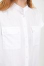 Oversized shirt with patch pocket - White