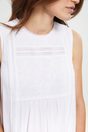 Fluid loose top with embroidery & lace - White