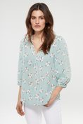 Puffy sleeve floral print blouse
