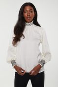 Fluid blouse with ruching