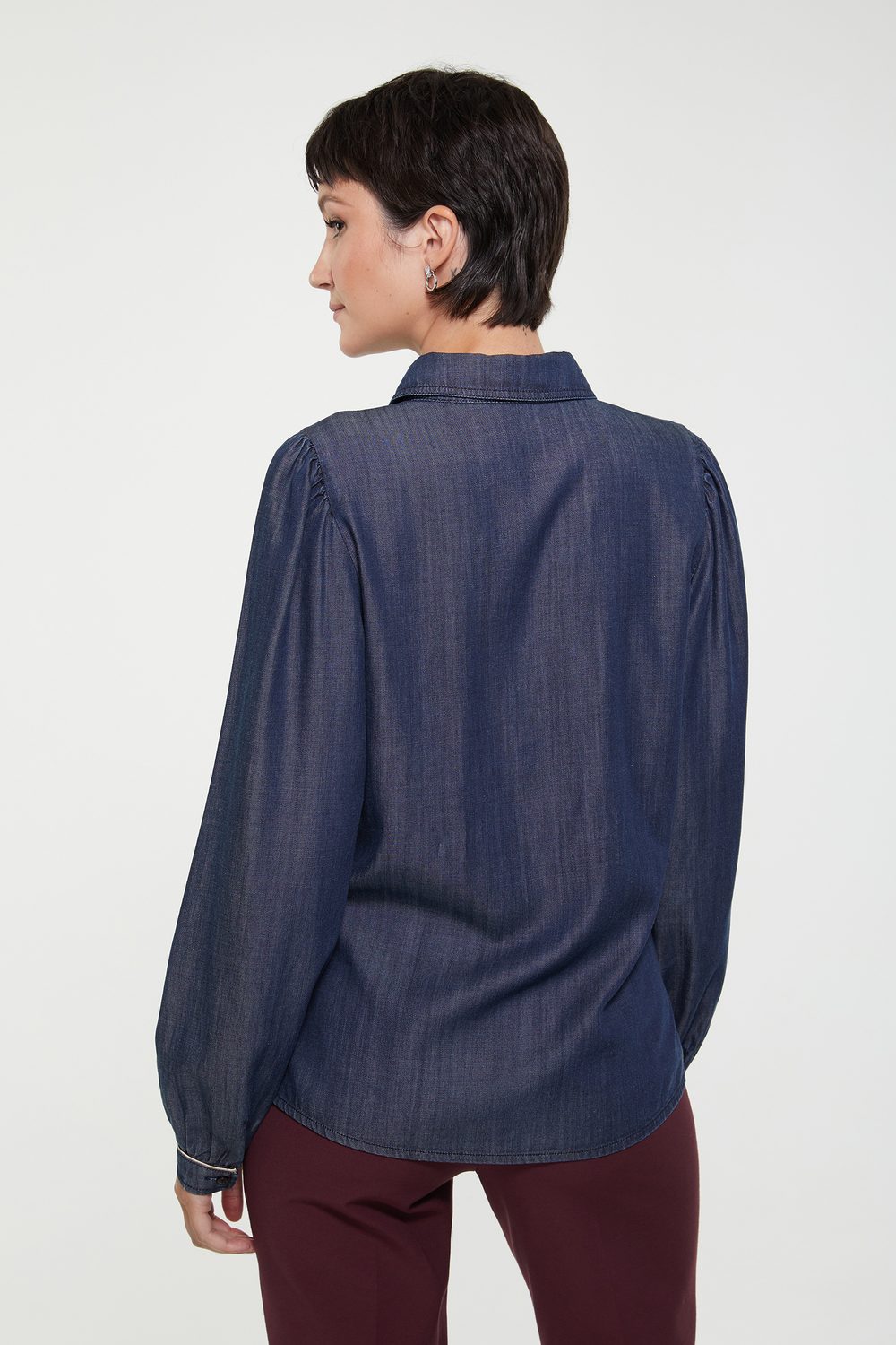 Tencel Blouse With Puffy Sleeves