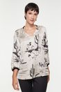 Printed blouse with puffy sleeves - Multi Beige