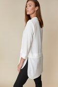 Long blouse with tab at sleeve