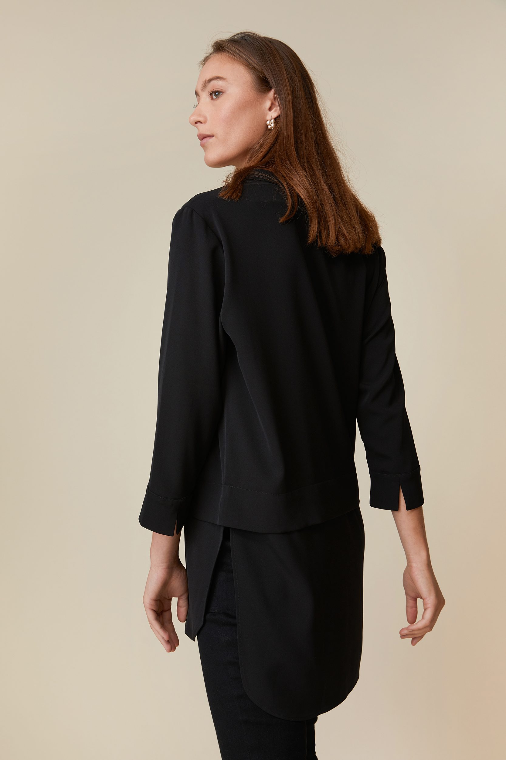 Long Blouse With Tab At Sleeve