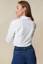 Jersey back shirt with frilled cuffs - White