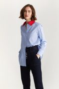 Striped shirt with contrast collar