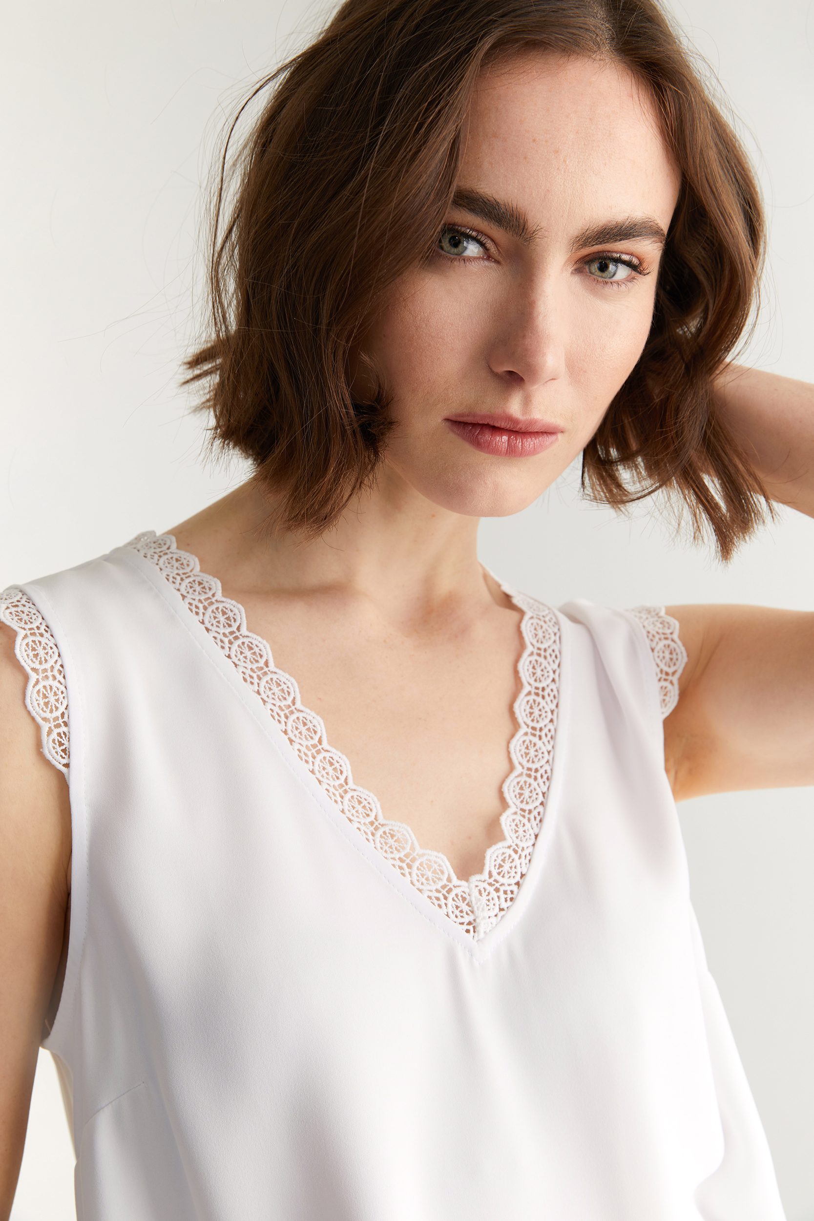 Sleeveless Top With Lace Detail
