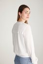 Puffy sleeve top with back pleat detail - Off-white;Black;Light Pink