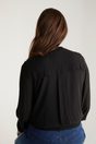 Puffy sleeve top with back pleat detail - Off-white;Black;Light Pink