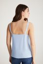 Sleeveless top with embroidery - Off-white;Light blue;Orange