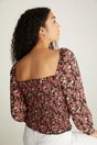 Floral printed blouse with ruched body - Multi Black