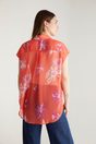 Floral print oversized blouse - Multi Orange