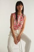 Floral print top with short sleeve
