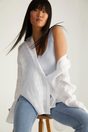 Oversized linen blouse - White