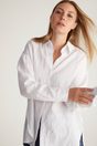 Oversized blouse with side slits - White