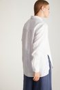 Oversized blouse with side slits - White