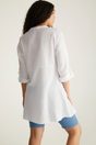 Textured tunic with front pleats - White