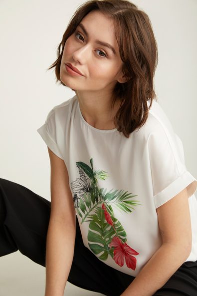 Short sleeve top with print