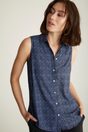 Printed sleeveless shirt - Multi Blue