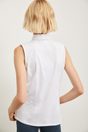 Poplin & jersey sleeveless shirt - White