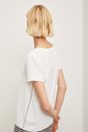 Short sleeve top with lace detail - Off-white;Black