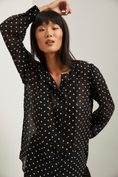 Polka dots blouse with puffy sleeves
