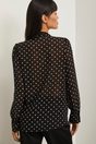 Polka dots blouse with puffy sleeves - Multi White;Multi Black