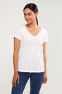 Basic V neck pima cotton t-shirt - White;Black