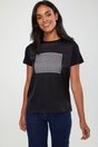 Houndstooth print t-shirt - Black