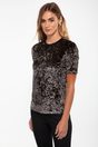 Animal printed velvet t-shirt - Multi Black