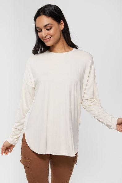 Casual top with pleat at back