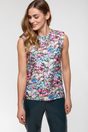 Floral printed sleeveless top with shoulder pad - Multi Blue