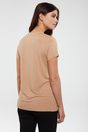Embellished crew neck t-shirt - Camel;Medium Khaki
