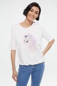 Graphic & watercolour lady top