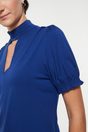Mock neck t-shirt with puffy sleeves - Off-white;Dark Blue;Black