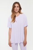 Long ribbed t-shirt with slits