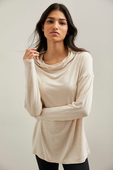 Casual hooded jersey top