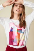 Long sleeve t-shirt with abstract print