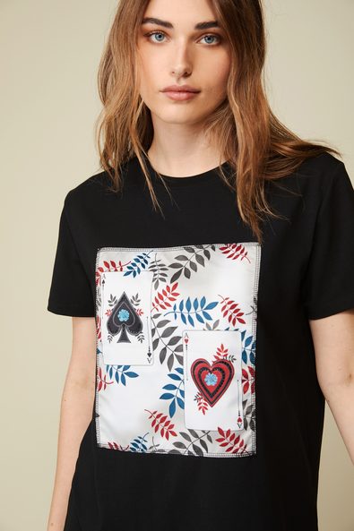 Playing cards print comfort fit t-shirt