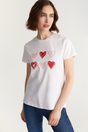 Regular fit hearts t-shirt - White